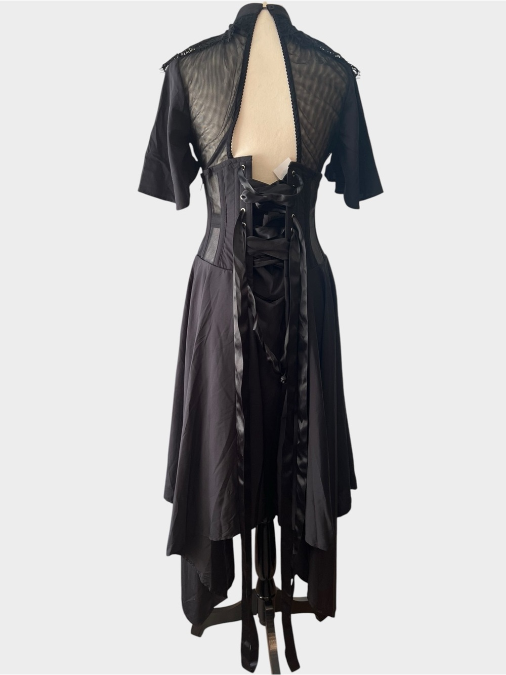 Corset Story SDS016 Black Lace Steel Boned Corset Dress 26” US 8 - Picture 5 of 16